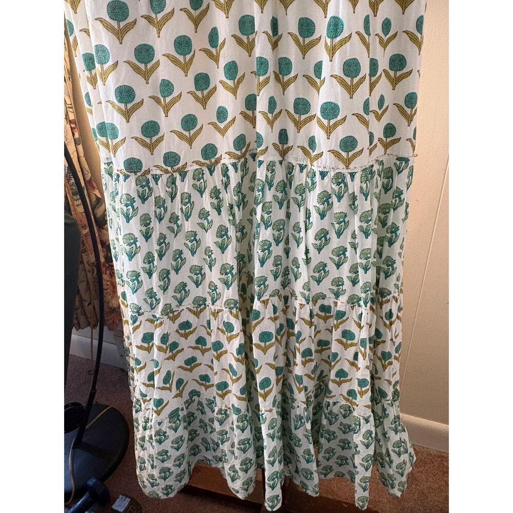 Philosophy Tiered Maxi Dress w/ Paisley Blues and Green Dress Sz XL - Picture 3 of 5